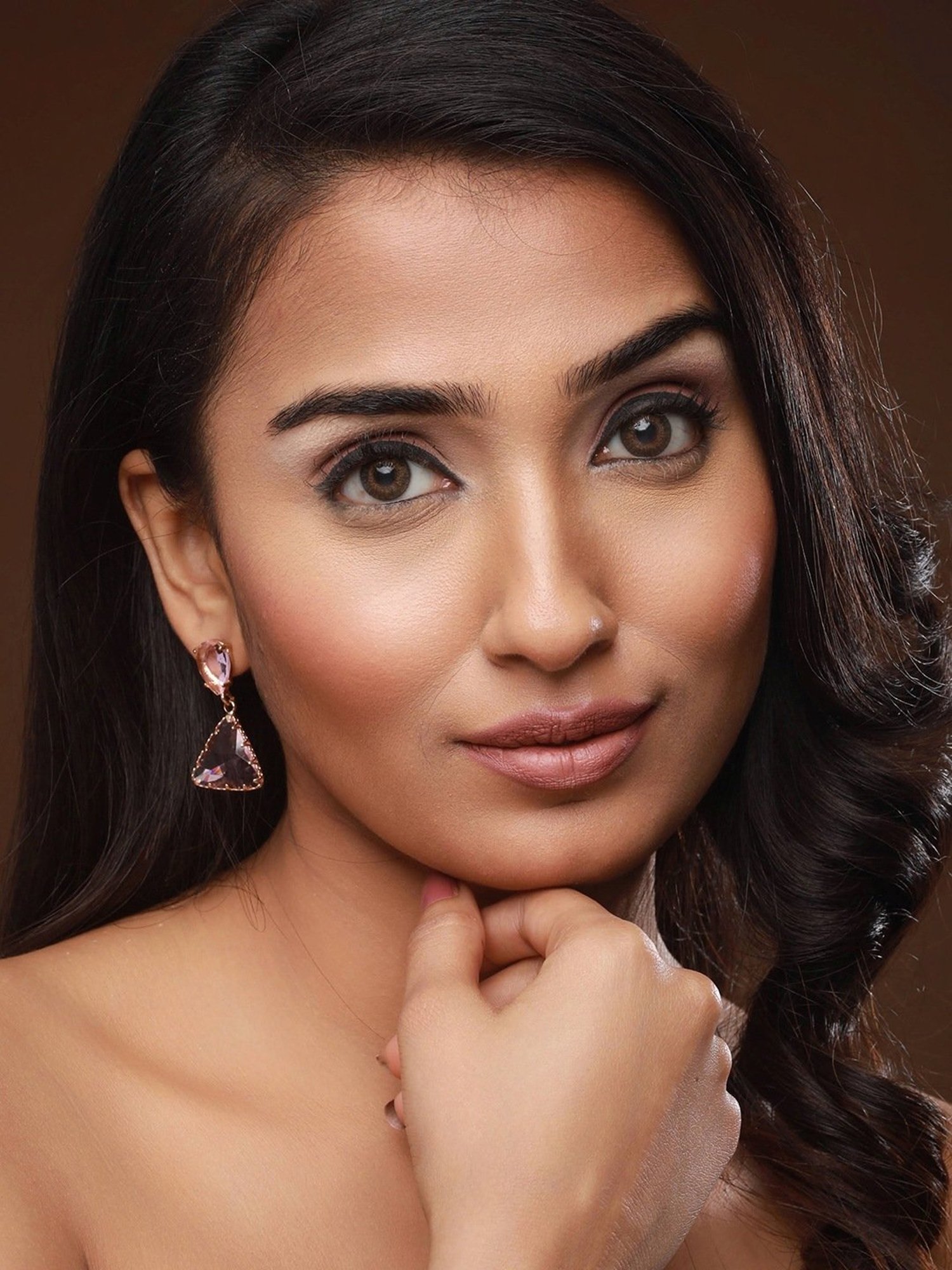 Aatmana Gold-Plated Contemporary Drop Earrings