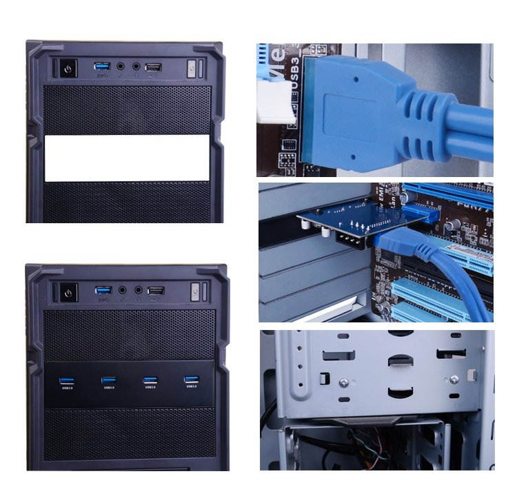 5.25" USB 3.0 Hub Adapter Expansion Panel Internal Port Expansion Card