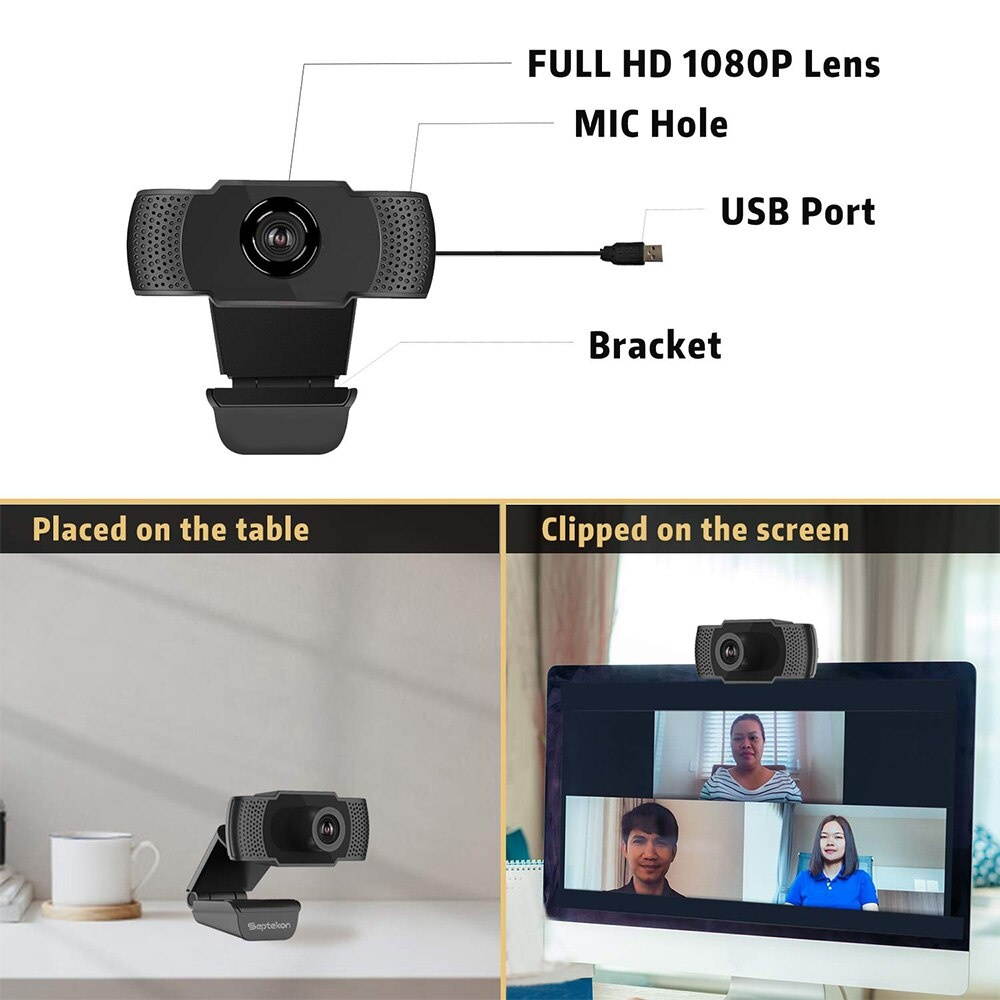 1080P HD Webcam with Microphone Computer Web Camera for Laptop Desktop Mac TV USB PC Cam for Video Calling Conferencing Gaming