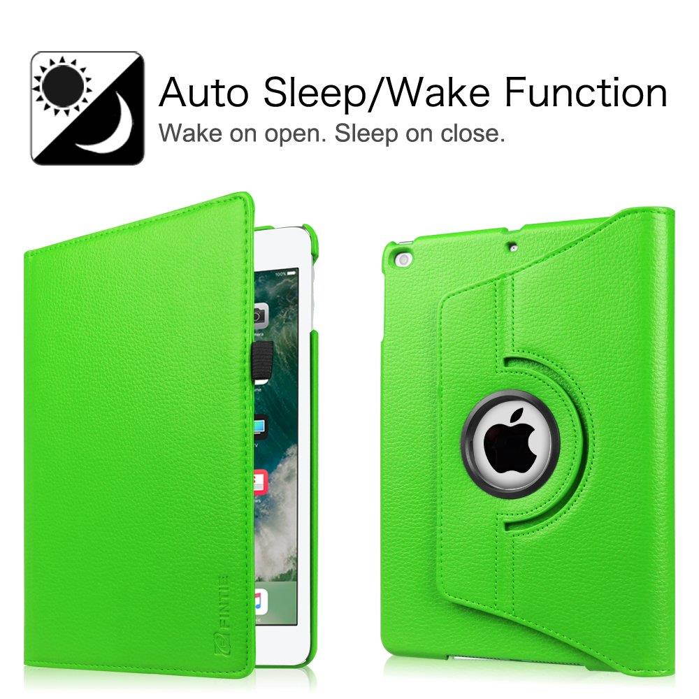 Fintie iPad 9.7 inch 2018 2017 / iPad Air Case - 360 Degree Rotating Stand Protective Cover with Auto Sleep Wake for Apple iPad 9.7" (6th Gen, 5th Gen) / iPad Air 2013 Model, Green