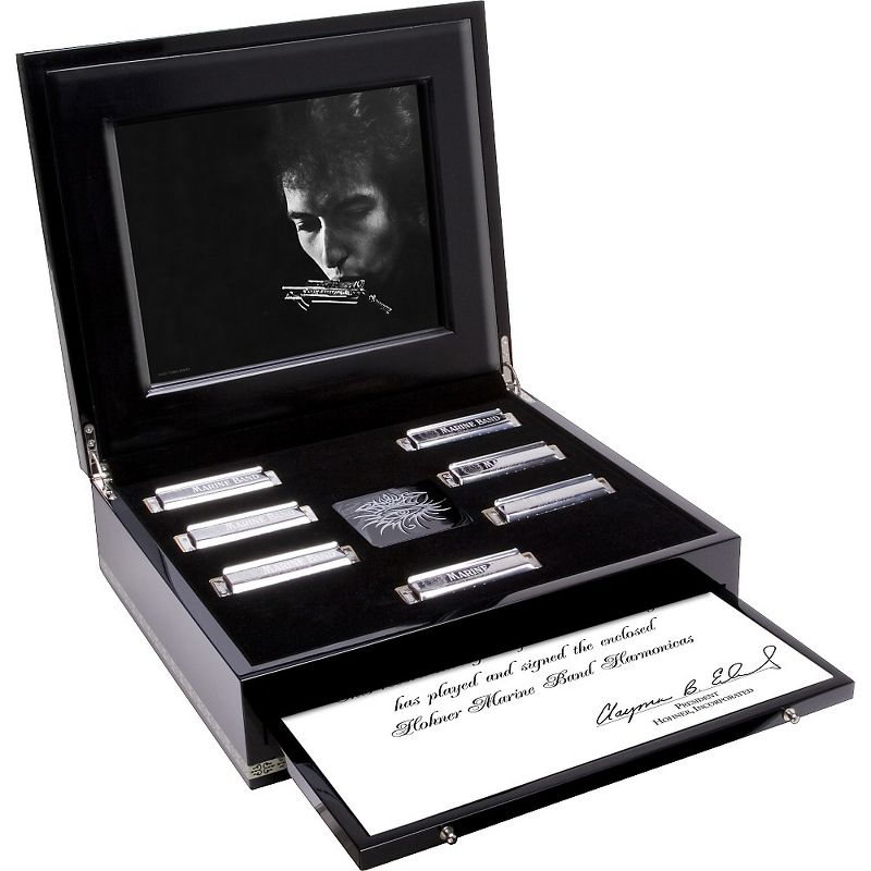 Hohner Bob Dylan Hand-Signed Natural Key 7-Piece Harmonica Set