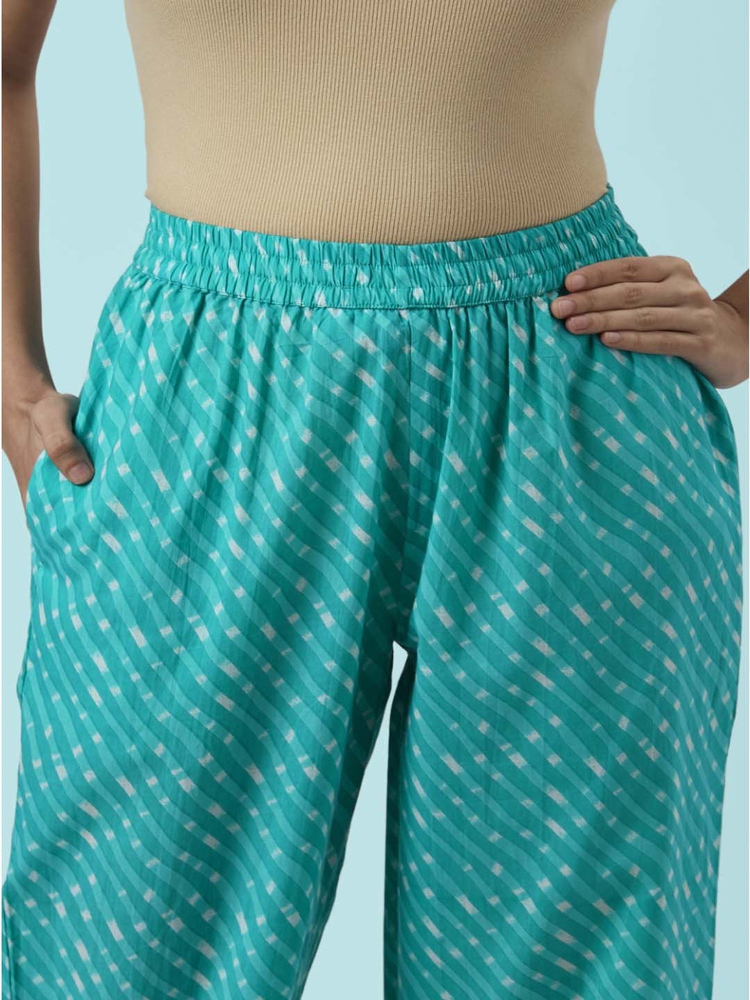 Rangmanch by Pantaloons Yellow & Blue Cotton Floral Print Kurta Palazzo Set