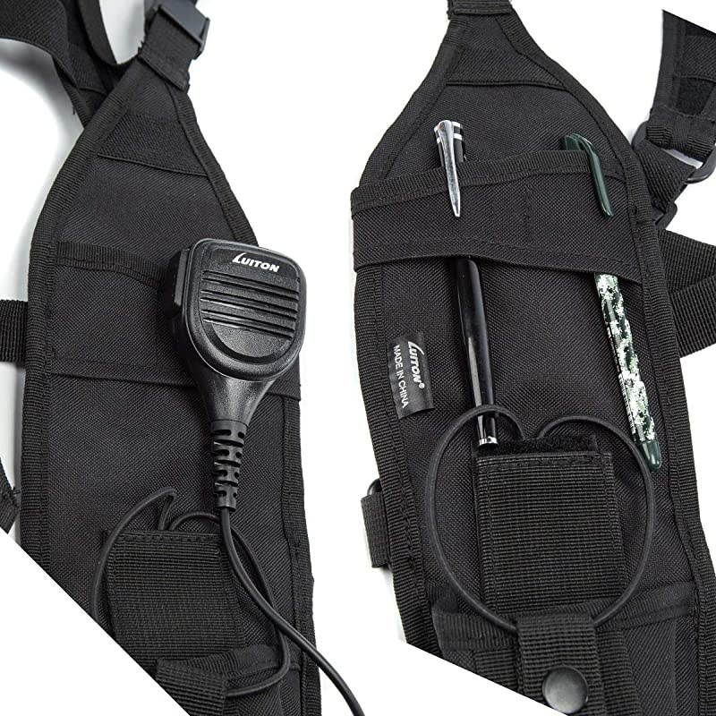 Shoulder Harness Holster Chest Holder Universal Vest Rig for Police Firefighter Two Way Search Rescue Essentials