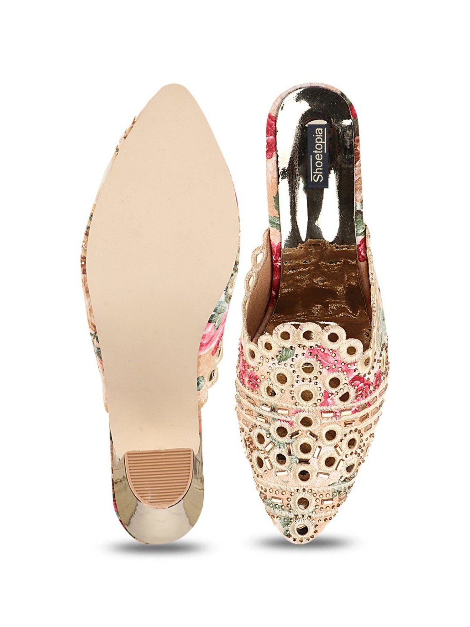 Shoetopia Women's Beige Mule Shoes