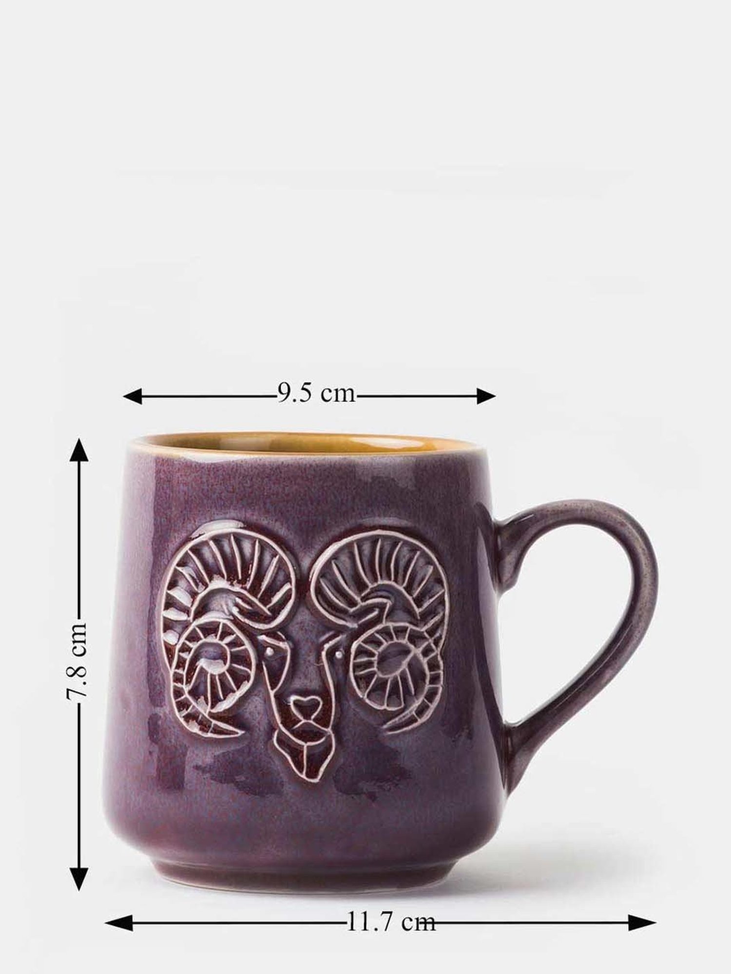 Fabindia Rashi Purple Ceramic Aries Coffee Mug (330 ML)