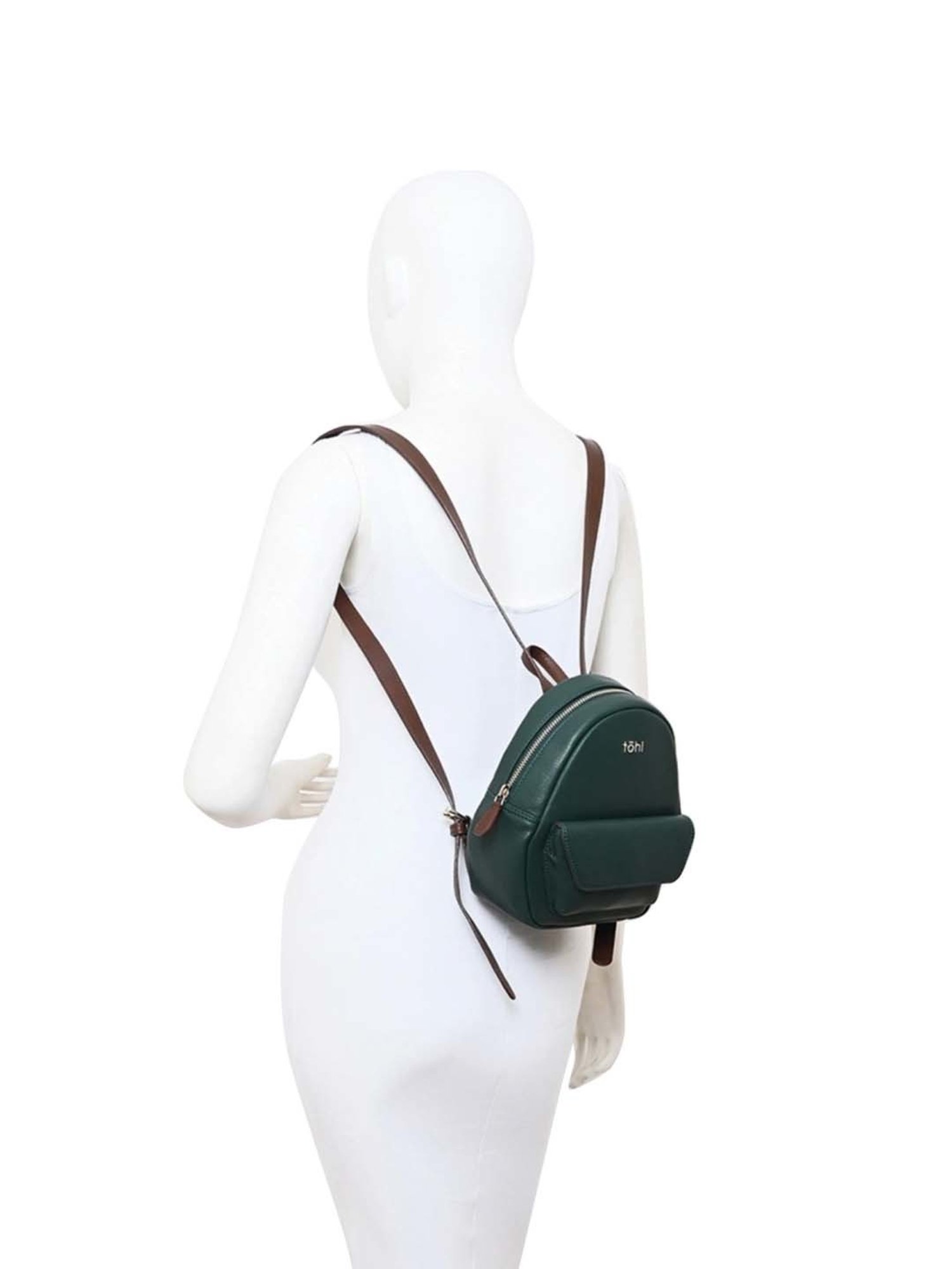 Tohl Devon Green Leather Medium Backpack