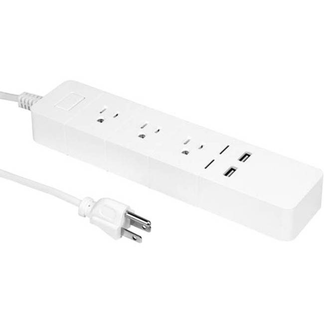 Aluratek (ASHPS05F) - Eco4life Wi-Fi Smart Power Strip with Surge Protection for Home and Office (3 x AC Outlets, 2 x USB Ports), iOS & Android