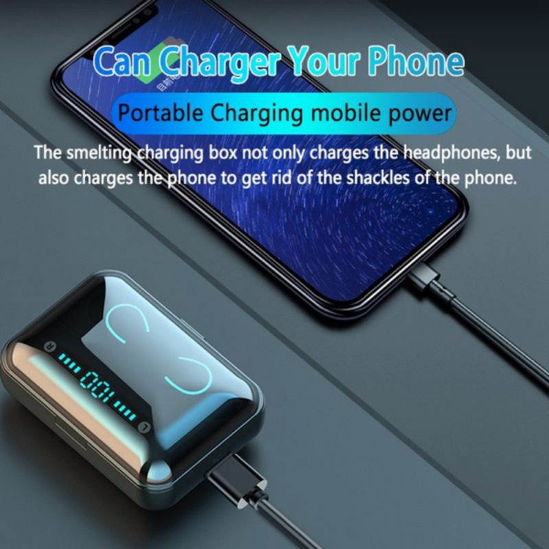 2020 Newest Mini Earbuds 8D HiFi CVC8.0 Noise Cancelling Bluetooth 5.0 Earphones TWS Sport Waterproof Headphones Deep Bass Sound Cordless Bank Dual Headsets With Power Bank Chaging Case 3500mAh