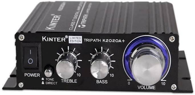 Kinter K2020A+ Limited Edition Original Tripath TA2020-020 Class-T Hi-Fi Audio Mini Amplifier with 12V 5A Power Supply Black