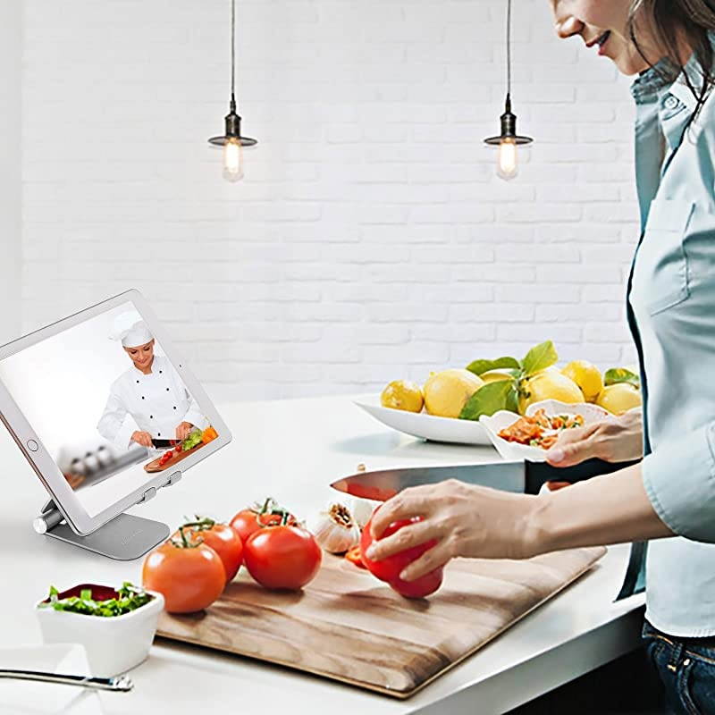 Adjustable amp Foldable Desktop Cell Phone Stands Cell Phone Holder Tablet Stand Advanced Universal Aluminum Stand Holder for Mobile Phone and Tablet Up to 13 inch Space Grey