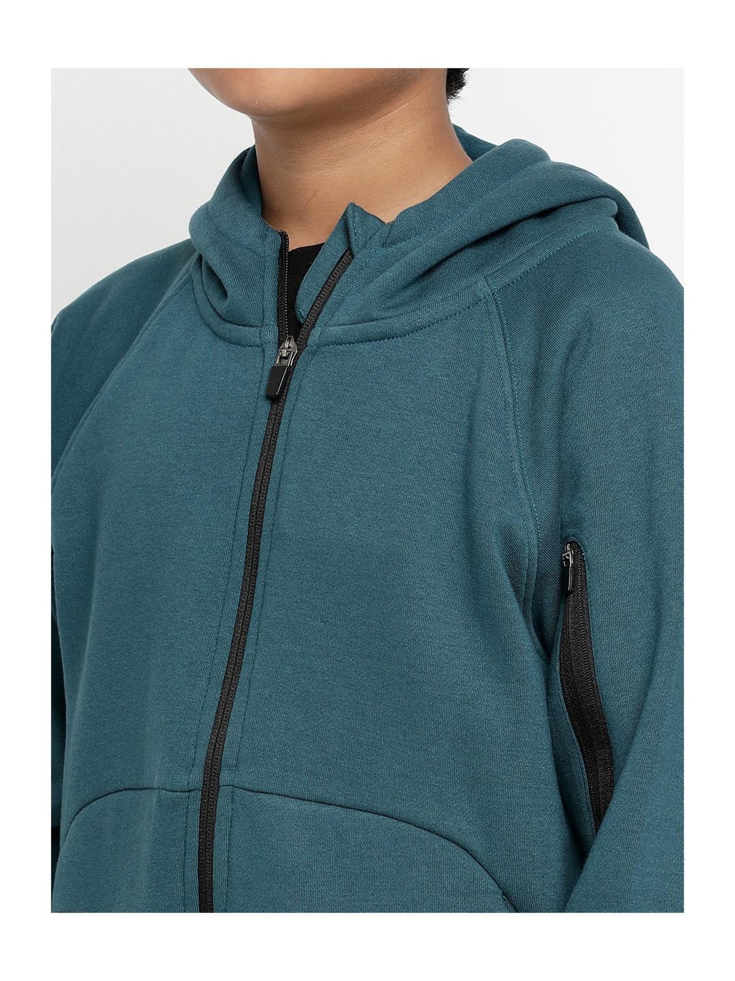 Lil Tomatoes Kids Teal Solid Full Sleeves Sweatshirt