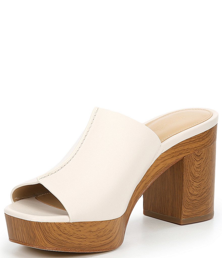 MICHAEL Michael Kors Aldrich Leather Block Heel Mules