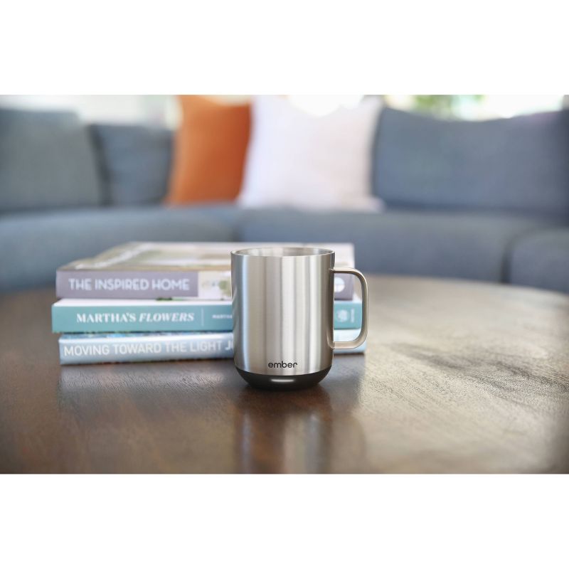 Ember Temperature Control Smart Mug 2, 10 oz, Stainless Steel, 1.5-hr Battery Life - App Controlled Heated Coffee Mug