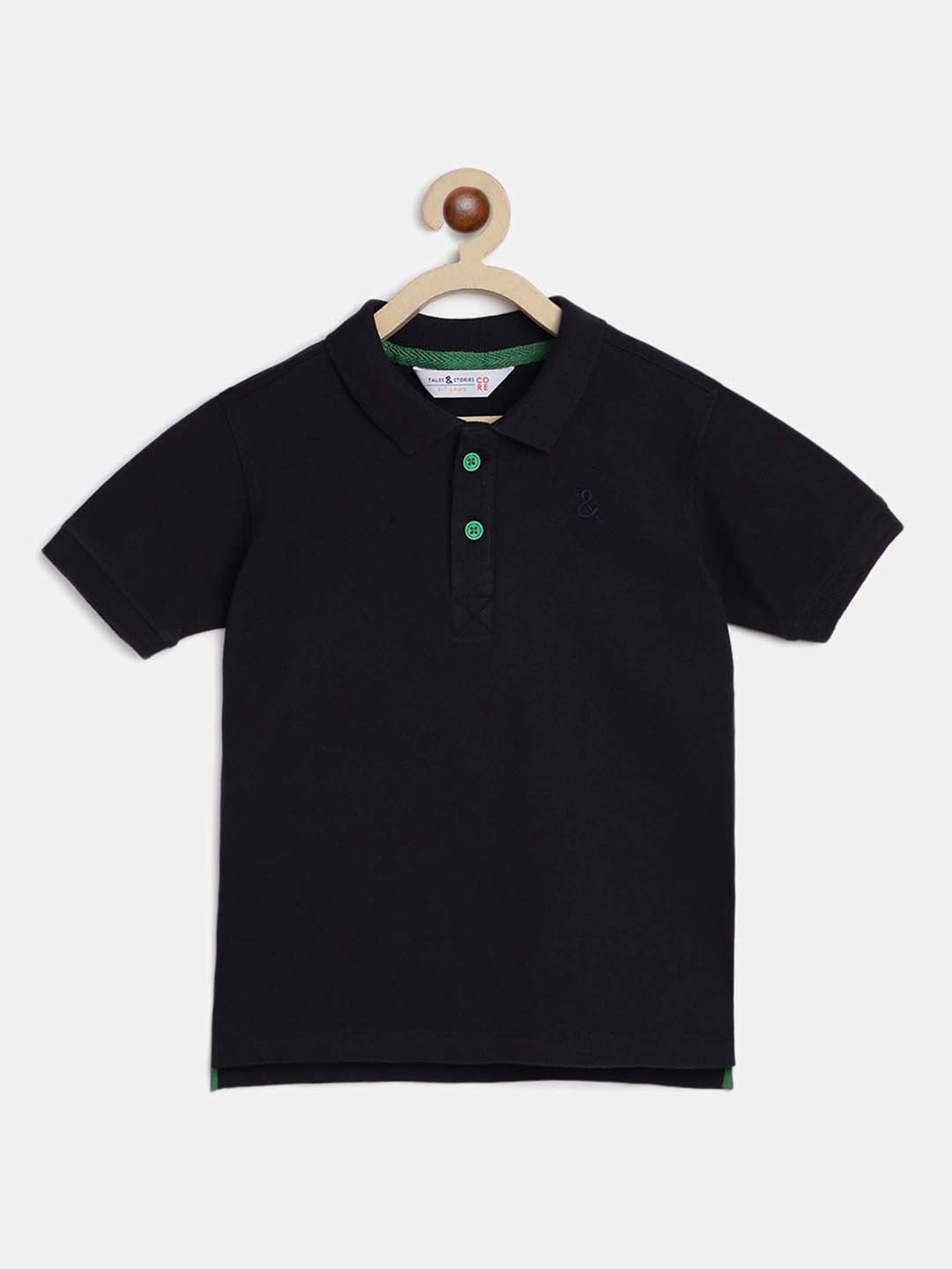 Tales & Stories Kids Navy Cotton Regular Fit Polo T-Shirt
