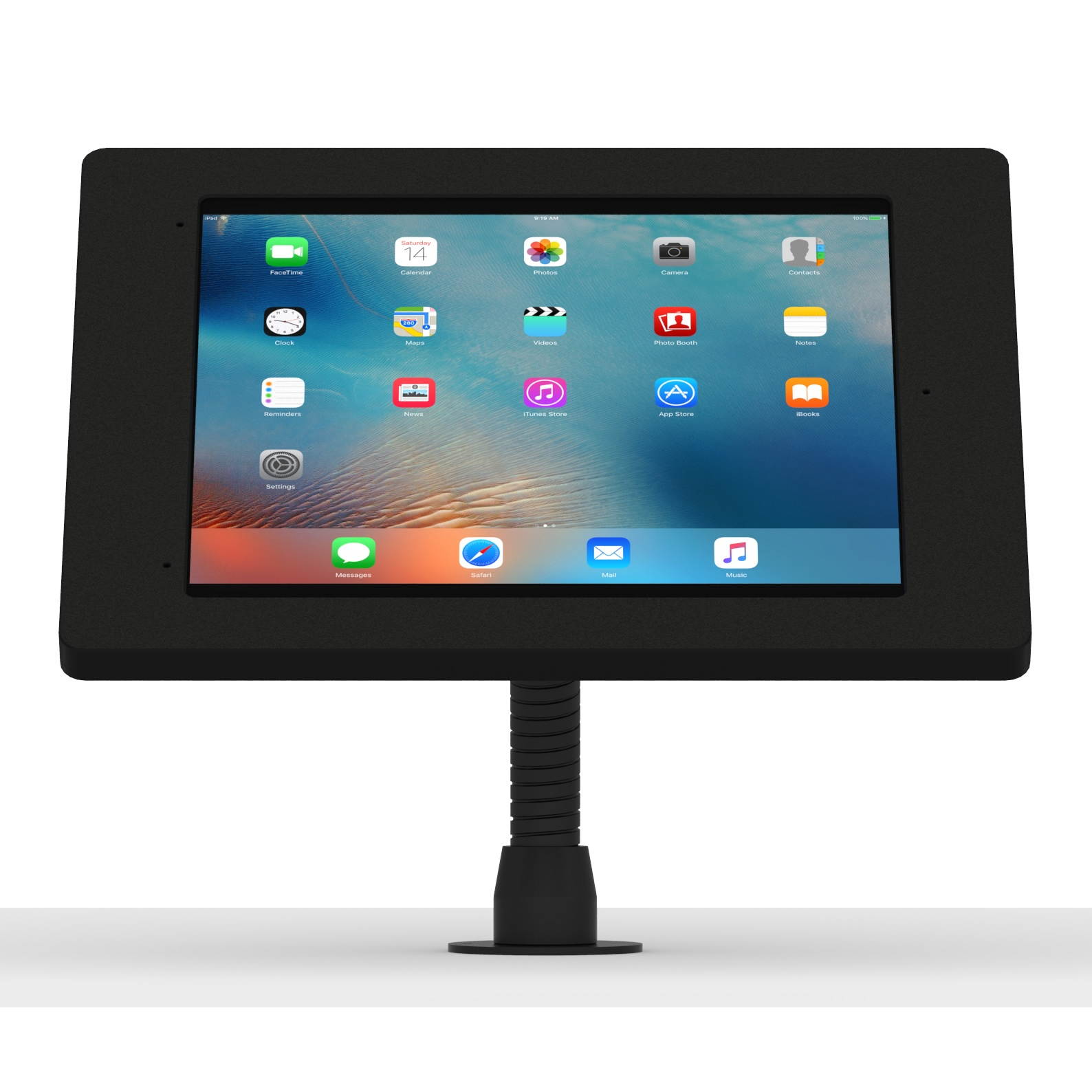 VidaMount Black Home Button Covered Enclosure and Flexible Desk/Wall Surface Mount [Bundle] compatible with iPad Pro 12.9" (1st/2nd Gen)