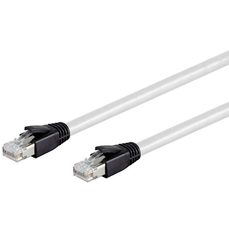 Monoprice Cat8 Ethernet Network Cable - 30 feet - White | 2GHz, 40G, 24AWG, S/FTP - Entegrade Series
