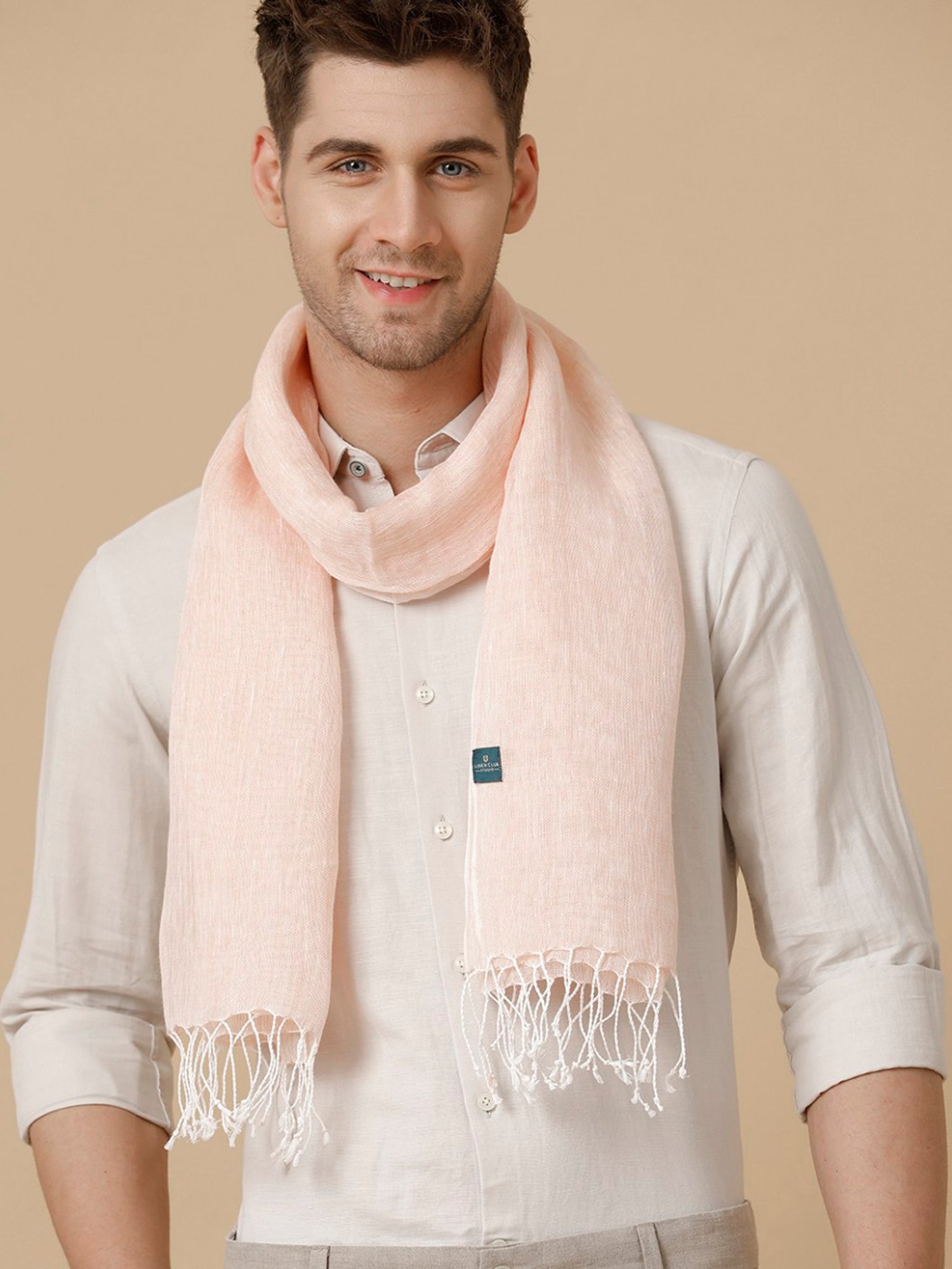 Linen Club Light Pink Solid Stole