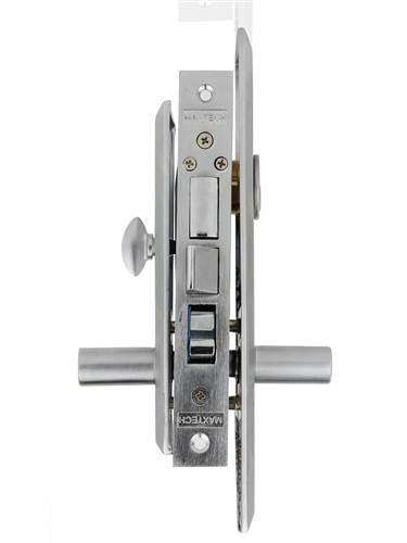 Maxtech (Marks Metro 116A/26D Like) Satin Chrome 26D, Right Hand, Heavy Duty Mortise Entry Screwless Lever Lockset Thru Bolted, 2-1/2" Backset