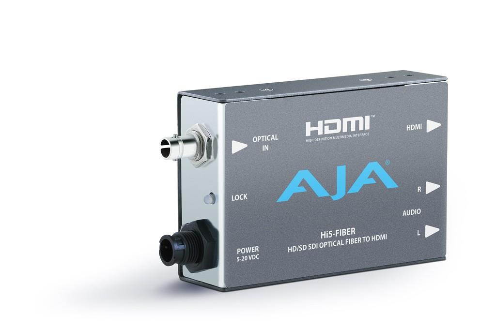 AJA Hi5-Fiber Fiber optic HD/SD-SDI to HDMI Converter(Embedded HD/SD-SDI audio)