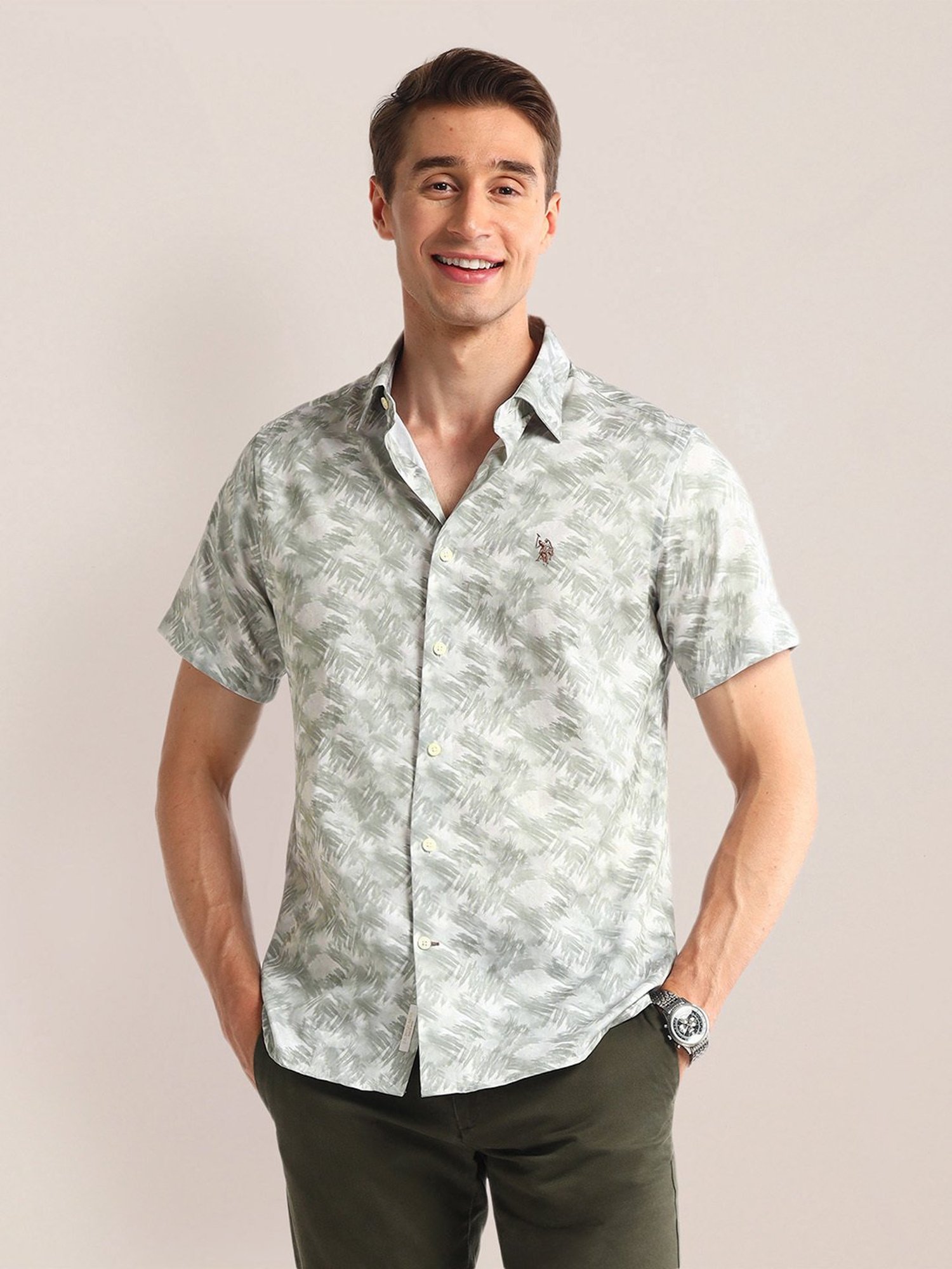 Spykar Blue Cotton Slim Fit Checks Shirt