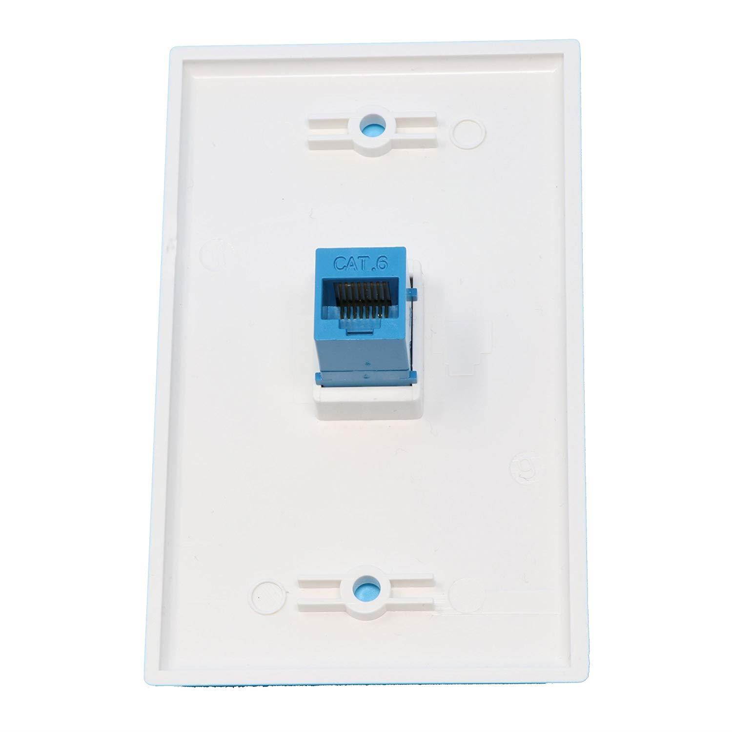 RiteAV - 1 Port Cat6 Ethernet Blue Wall Plate