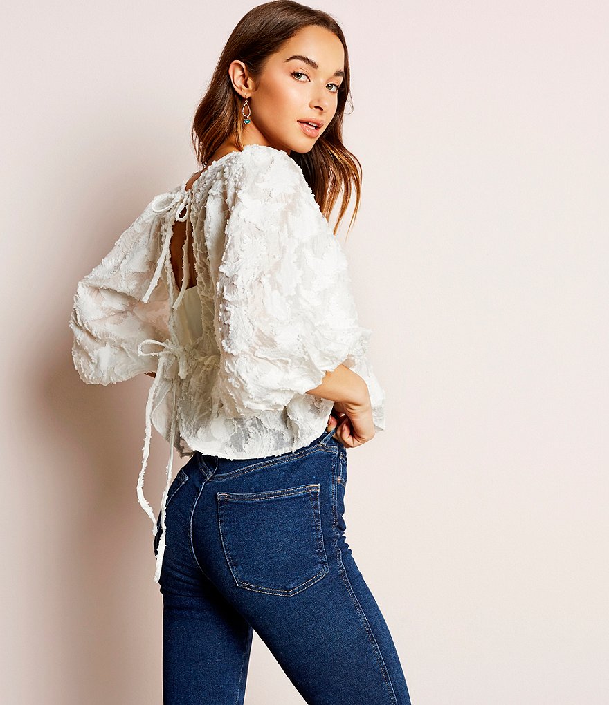 Free People Raw Hem High Rise Cotton Blend Jeans