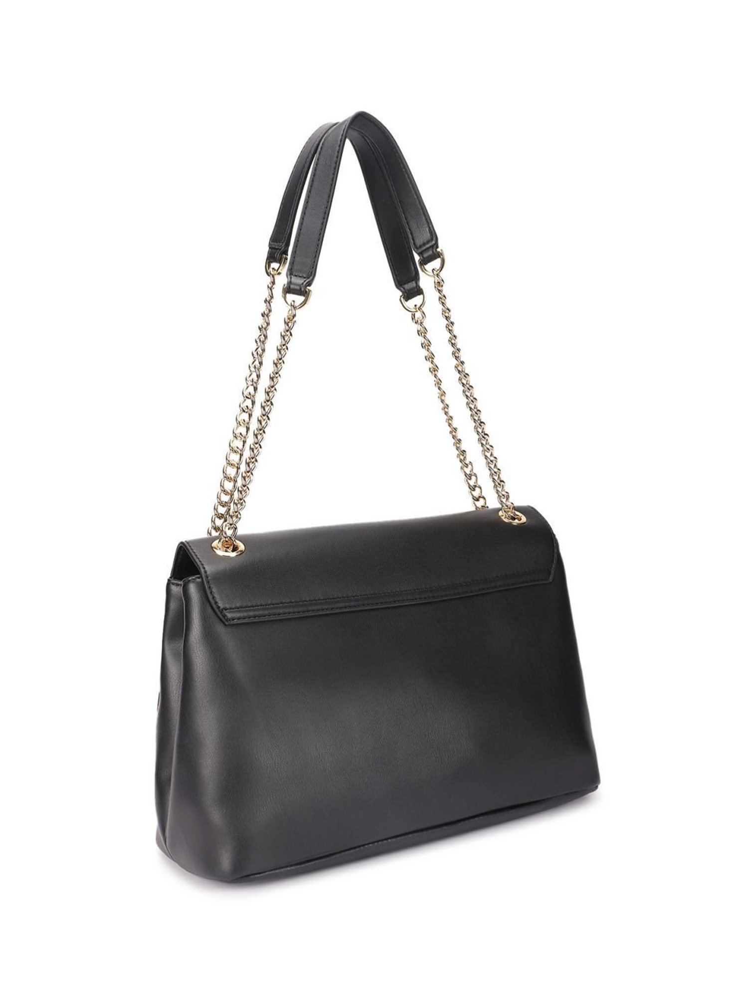 Pollini Black Textured Large Shoulder Bag
