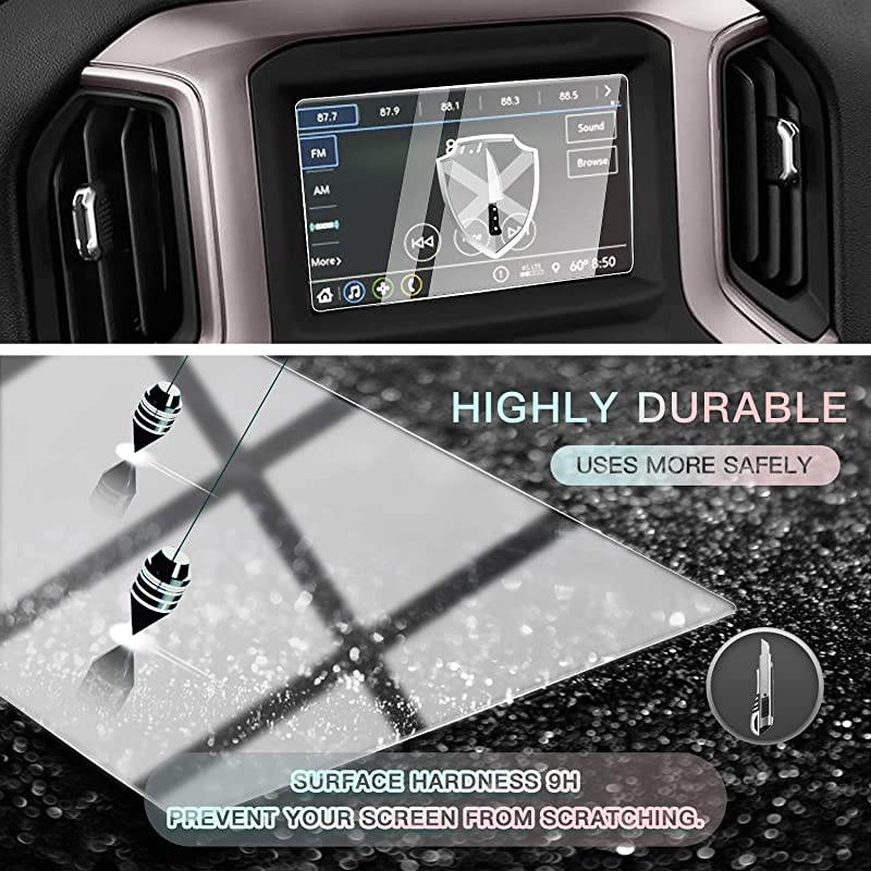 for 2019 2020 2021 Silverado 1500 Infotainment 3 Car Touchscreen Navigation Touch Screen Protector, HD Clear Tempered Glass 9H Scratch Resistance (7IN)