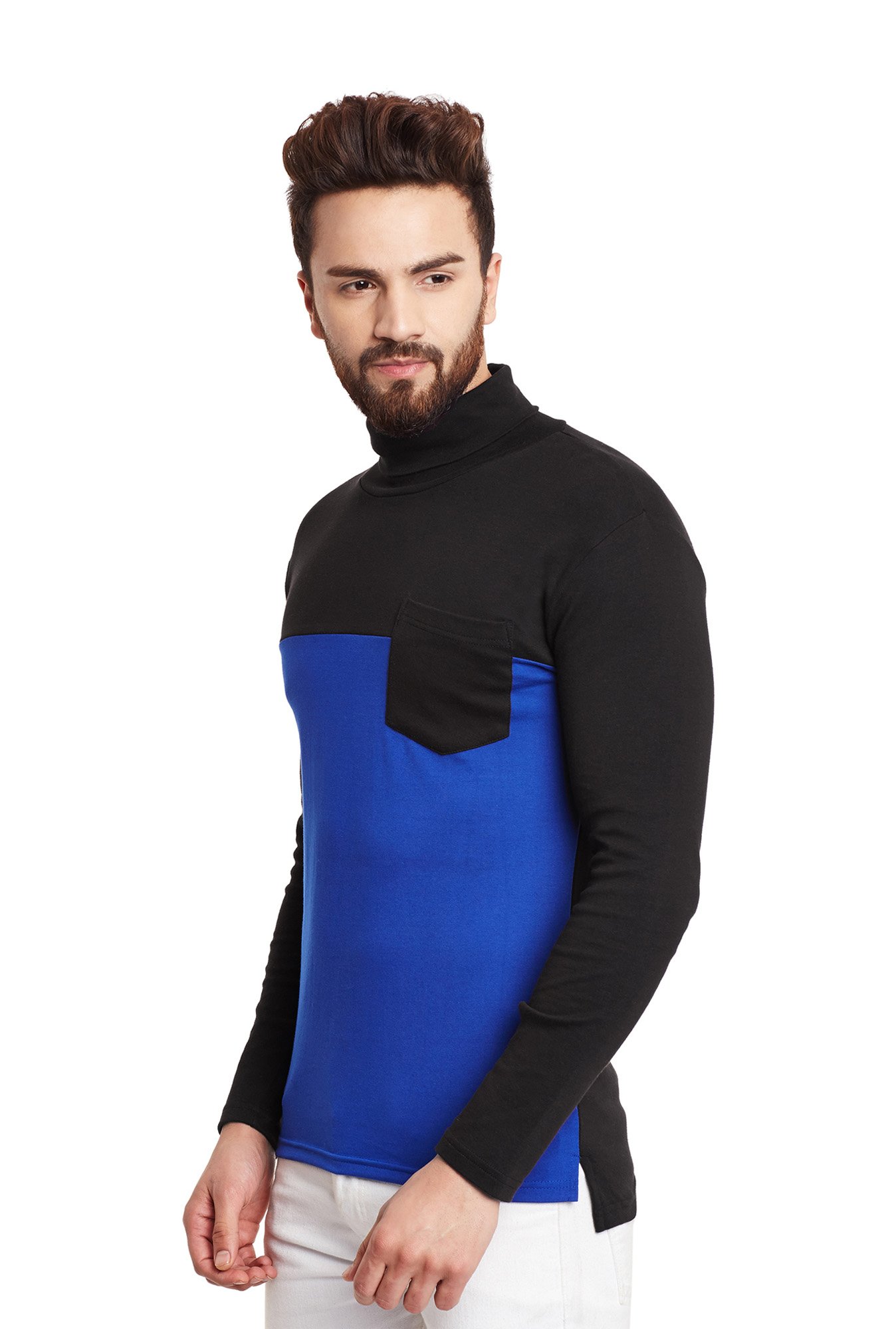 Hypernation Ink Blue Full Sleeves Regular Fit T-Shirt