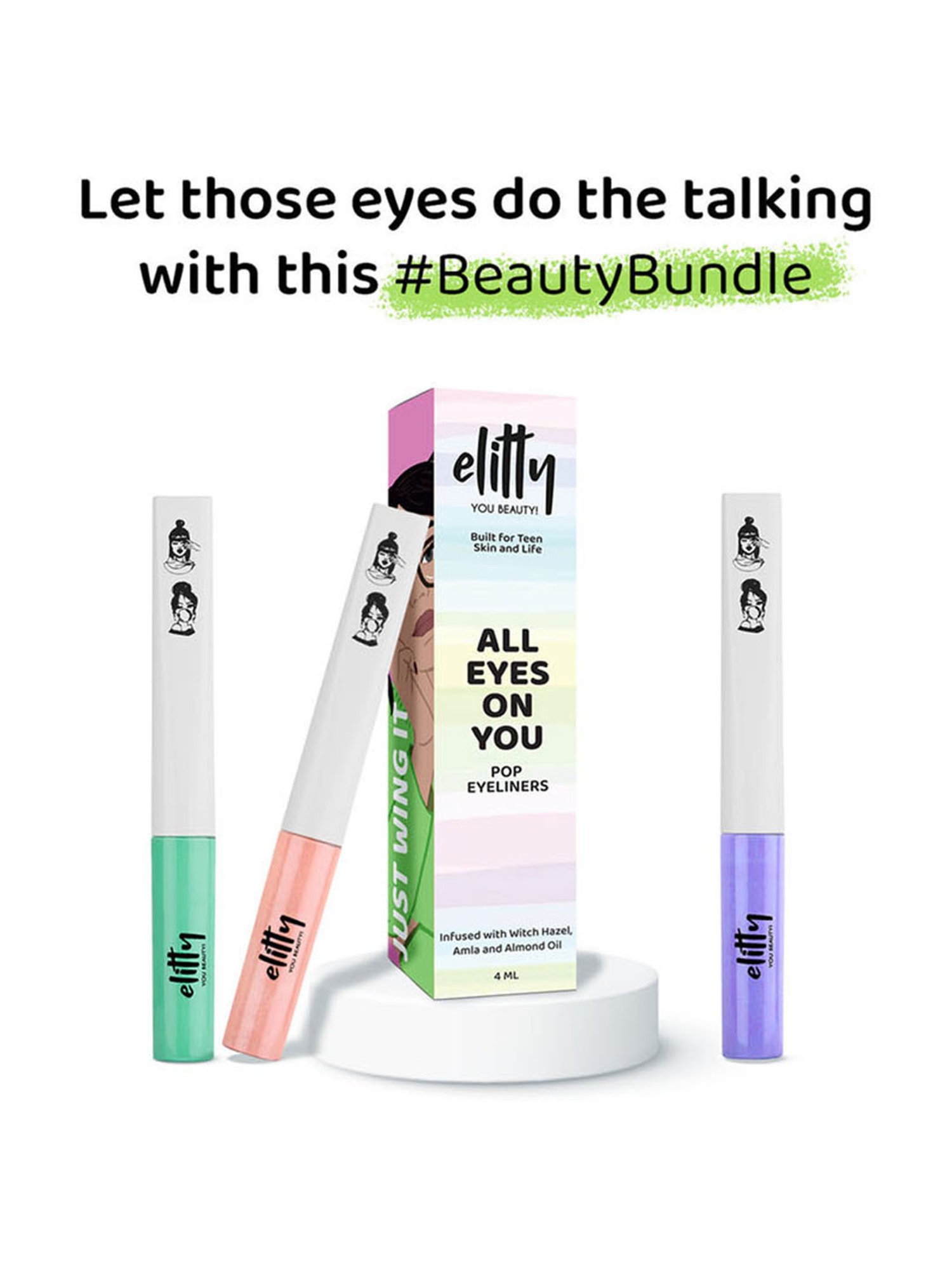 Elitty Eye Gotta Feeling Pastel Pop Eyeliner Combo, Pack of 3