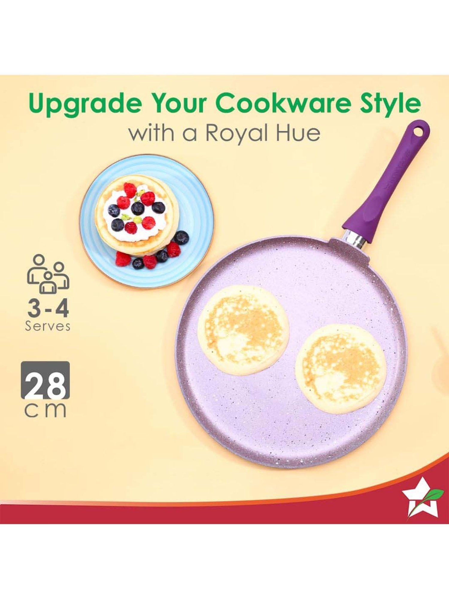 Sumeet Gold Series Pre Seasoned Cast Iron Concave Tawa for Roti 27cm 1.8kg, Gas & Induction-Friendly