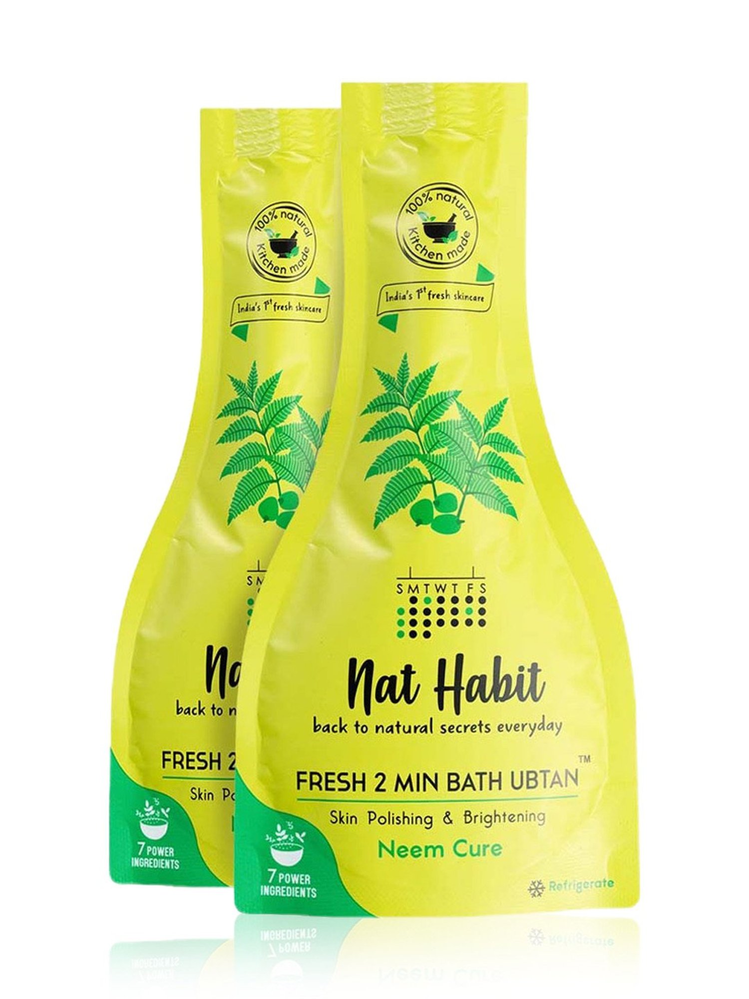 Nat Habit Fresh Neem Cure Fresh 2 Min Bath Ubtan - Pack of 2