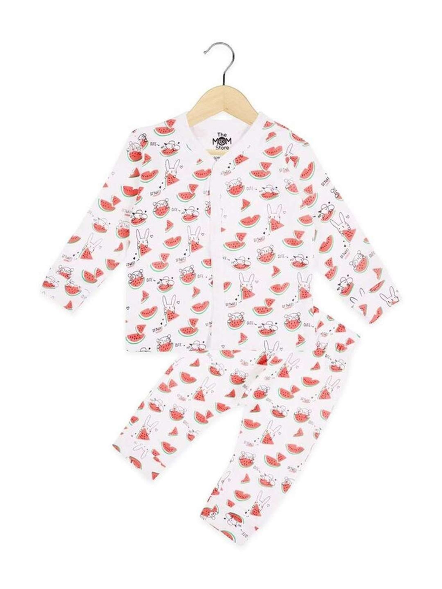 The Mom Store Boys Multicolor Cotton Printed Full Sleeves Top Set