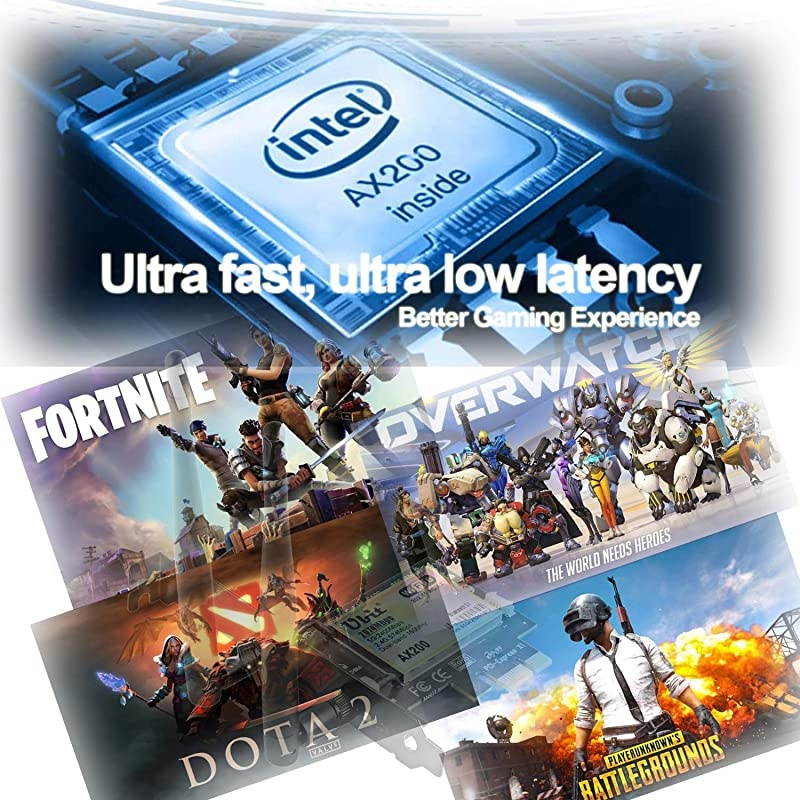 6 Card for PC | Wireless PCIe Card | Max 3000Mbps with Bluetooth 5.1 | Intel AX200 Chip,MU-MIMO,OFDMA,Ultra-Low Latency | 802.11AX Dual-Band PCI-E Card (for Windows 10, 64-bit Only)