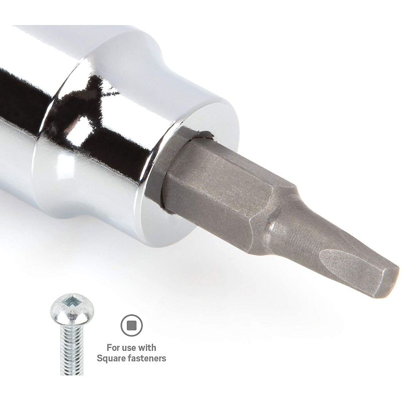 TEKTON SHB91312-D 91 Piece 3/8 Inch Drive Hex, Torx, TR Torx, Phillips, Slotted, Square Bit Socket Set with with Portable Travel Case, Silver