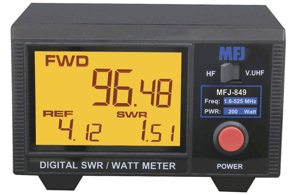 MFJ-849 HF/VHF/UHF (1.5-525Mhz)  Digital SWR/Wattmeter, 200W