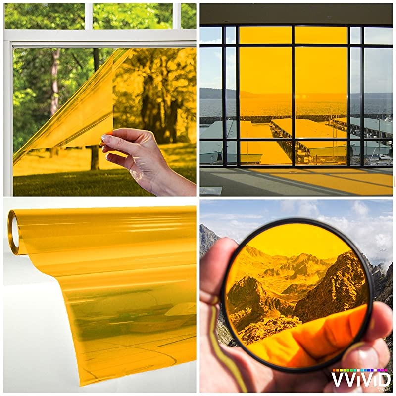 Transparent Colorful Vinyl Window Tinting Sheets (10ft x 5ft, Yellow)