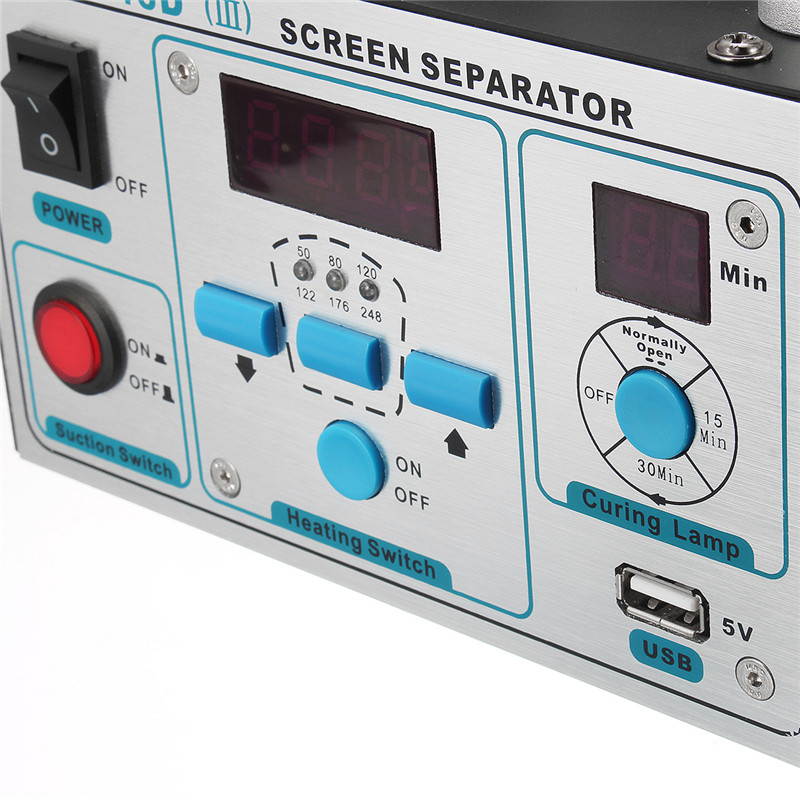 YIHUA 946D 110V/220V LCD Touch Screen Glass Separator Vacuum Pump Splitter Machine UV Light