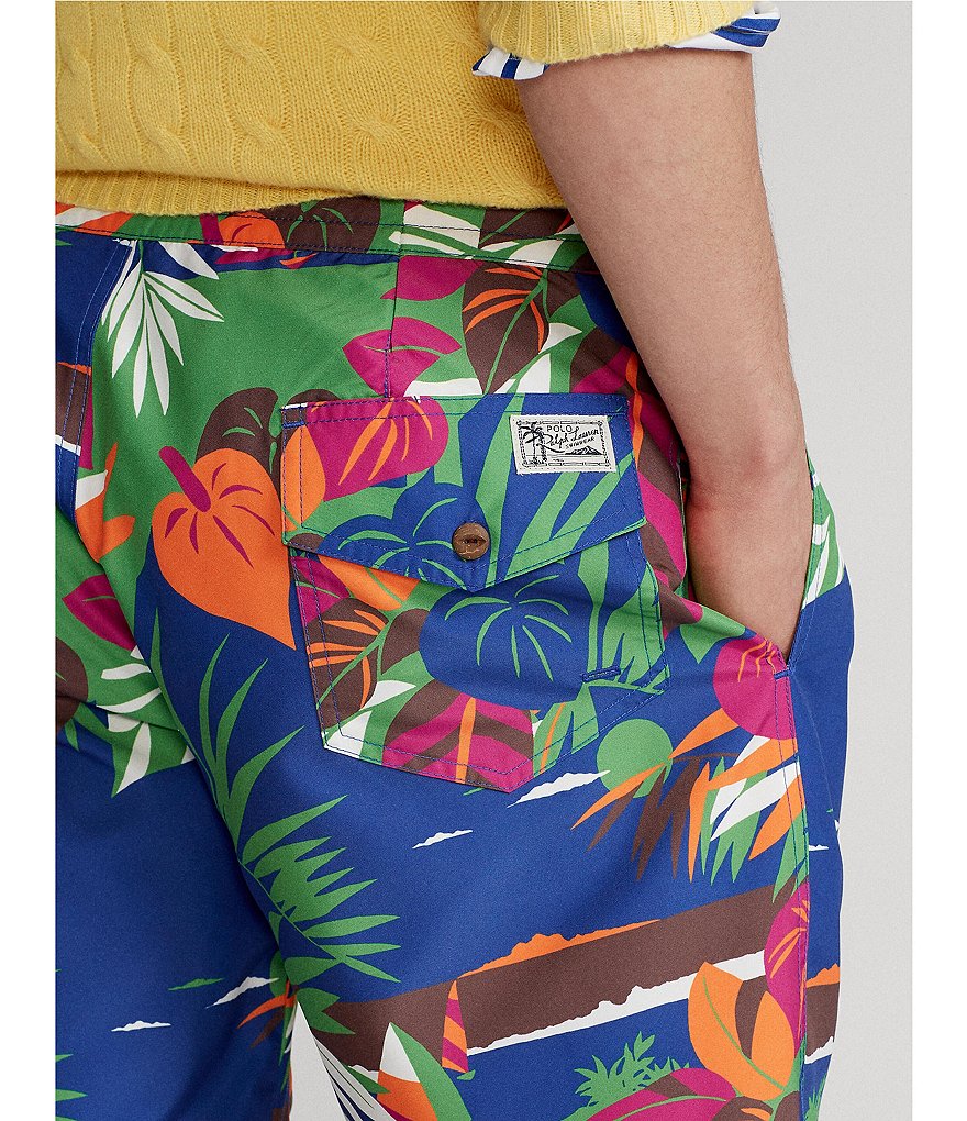 Polo Ralph Lauren Traveler Solid Blue 5 3/4#double; Inseam Swim Trunks