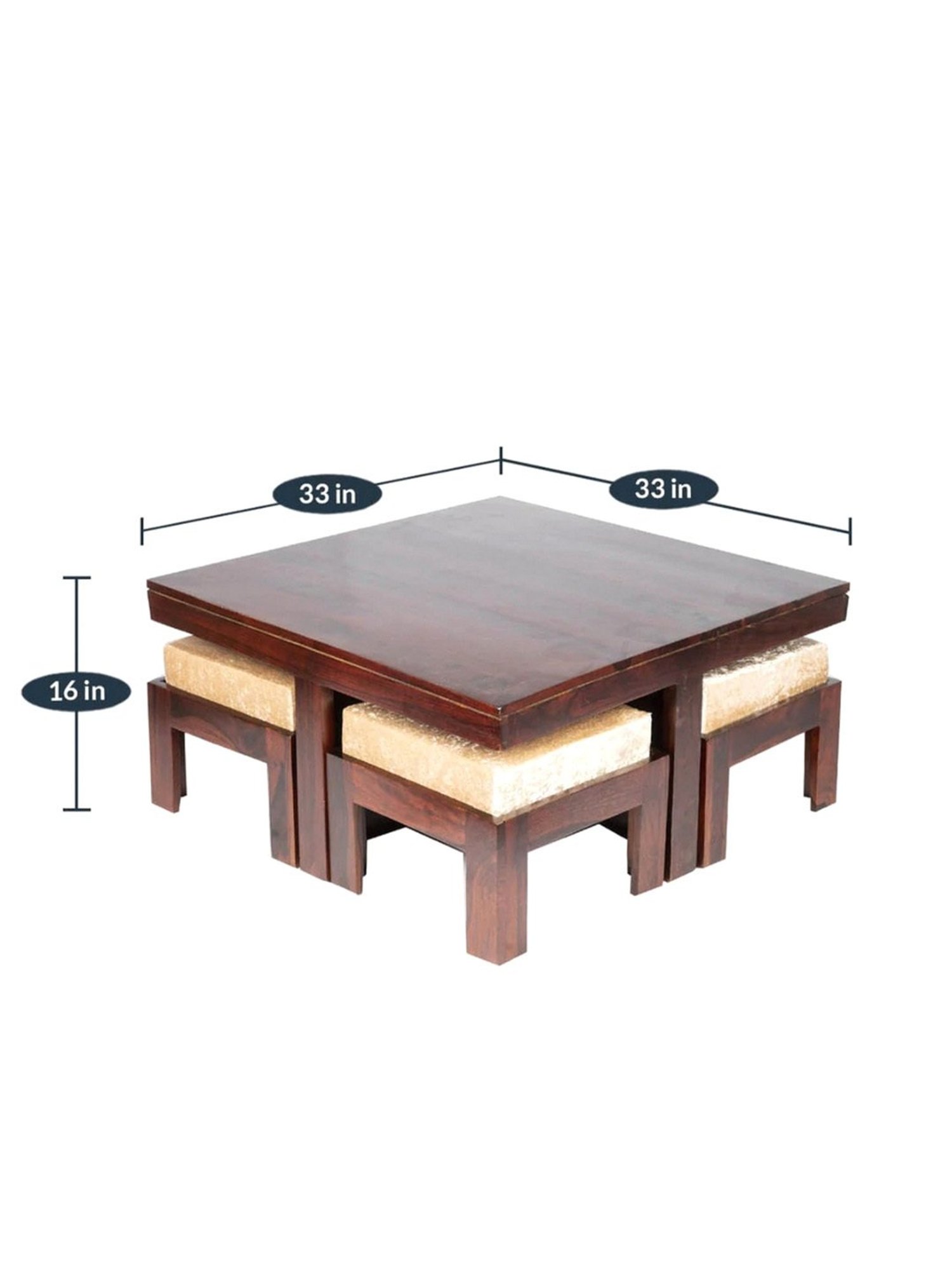 Ikiriya Blane Solid Dark Brown Wood Coffee Table Dark Walnut Finish