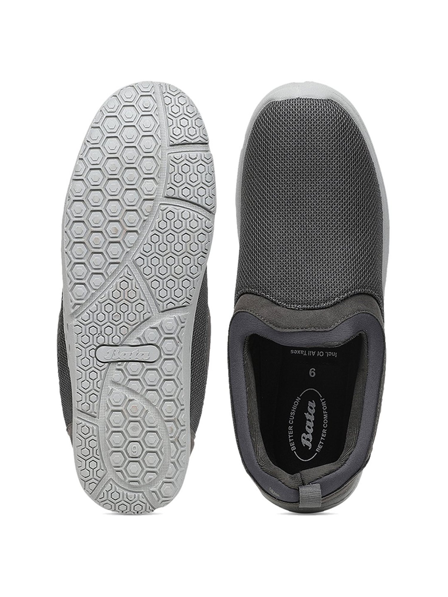 Bata Men's Grey Casual Slip-Ons