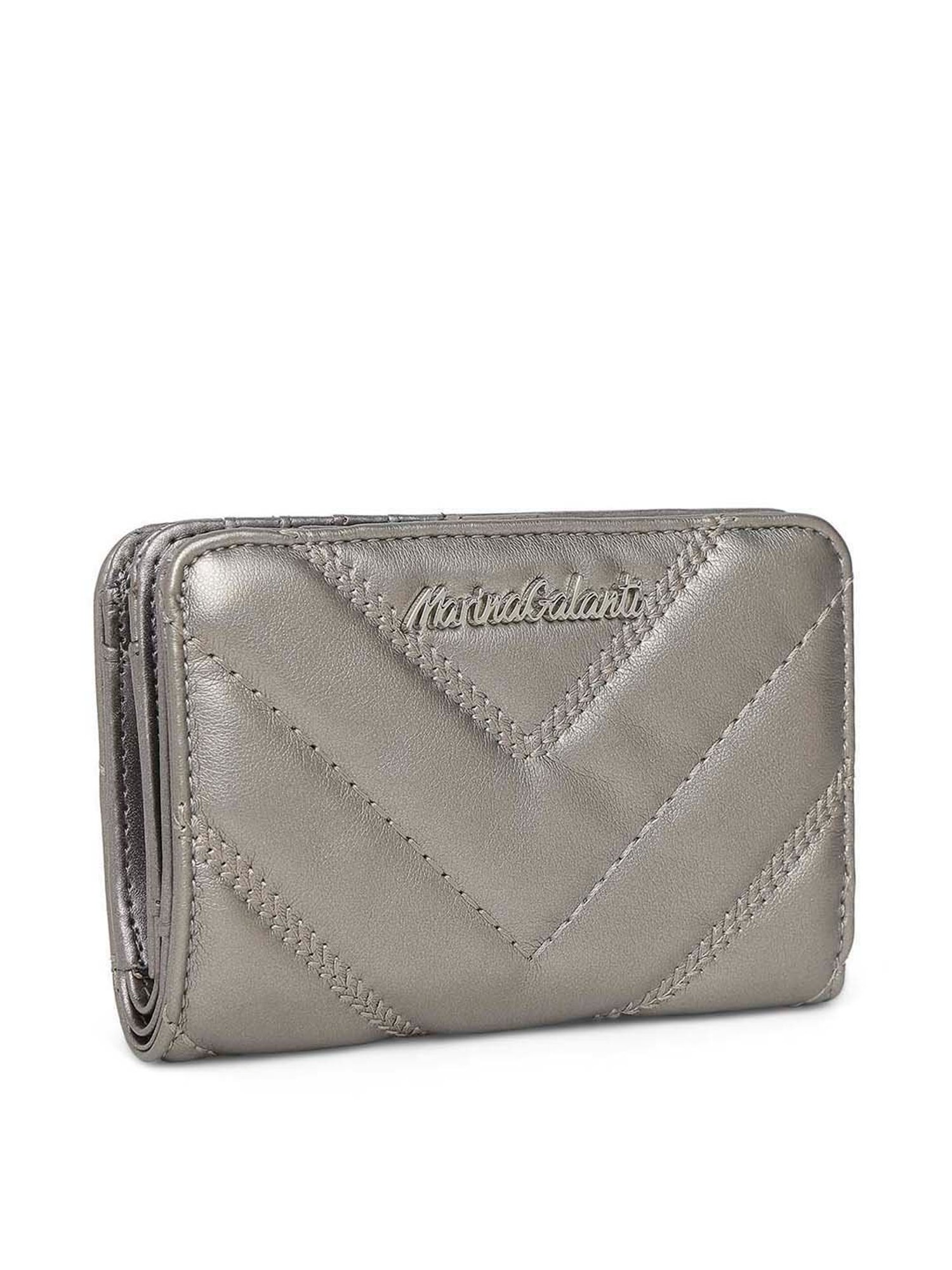 Marina Galanti Silver Textured Bi-Fold Wallet for Women