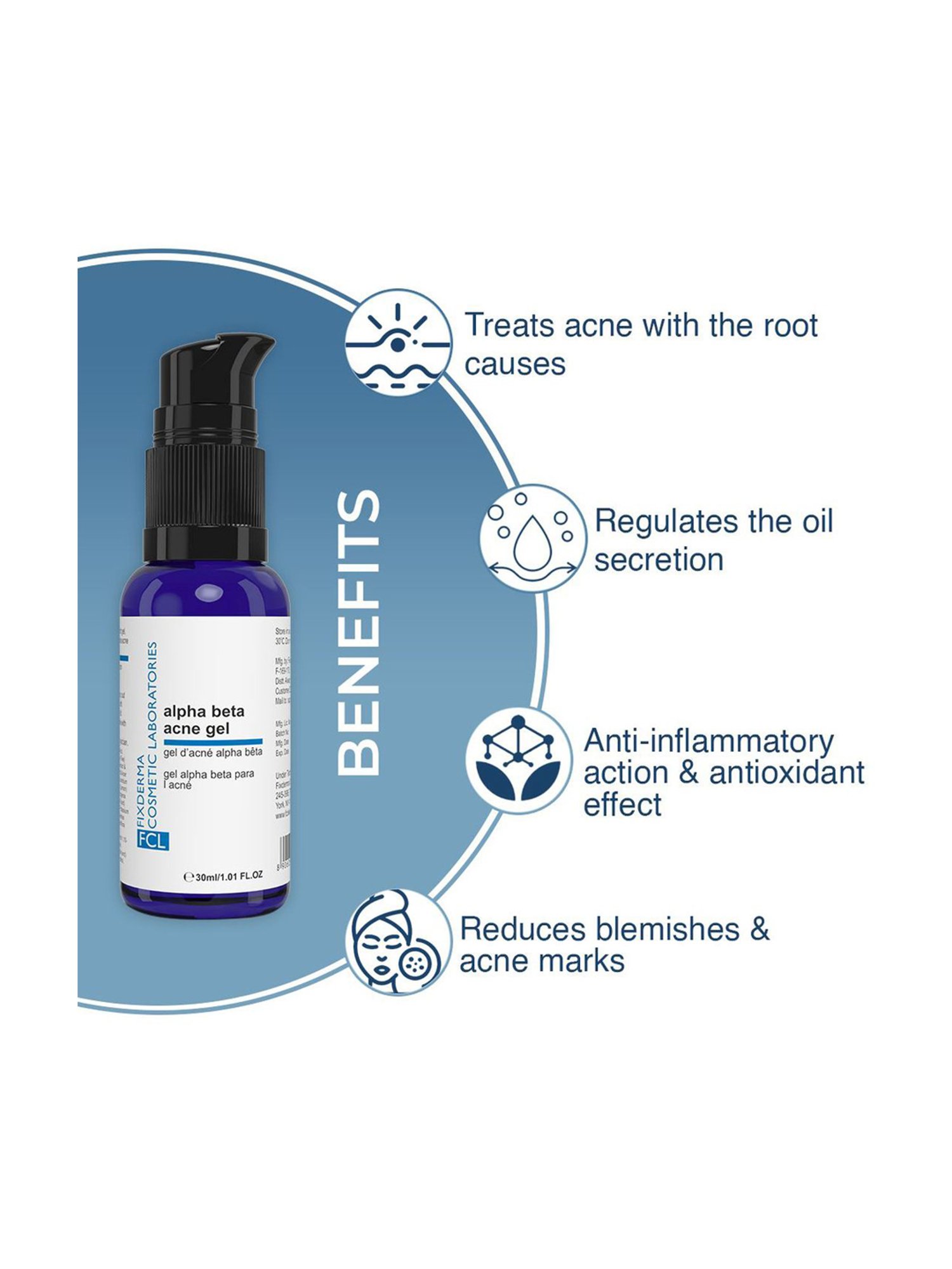 Fcl Alpha Beta Acne Gel For Acne, Unclog Pores, Blackheads Removal Gel, Spot Treatment - 30 ml