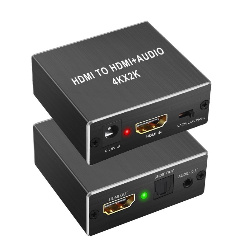 HDMI Audio Extractor Splitter,  4Kx2K HDMI  Optical Audio Adapter,  HDMI to Optical TOSLINK SPDIF Converte with 3.5mm Stereo Audio Out for Fire TV, Apple TV, Blue-ray DVD, XBOX