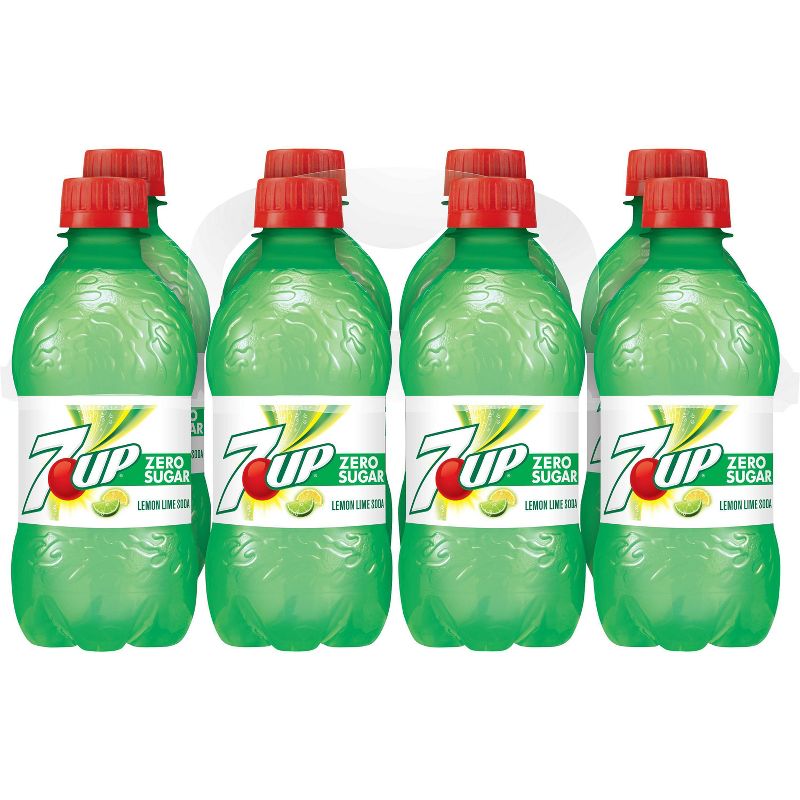 7UP Zero Sugar Lemon Lime Soda, 12 fl oz bottles, 8 pack