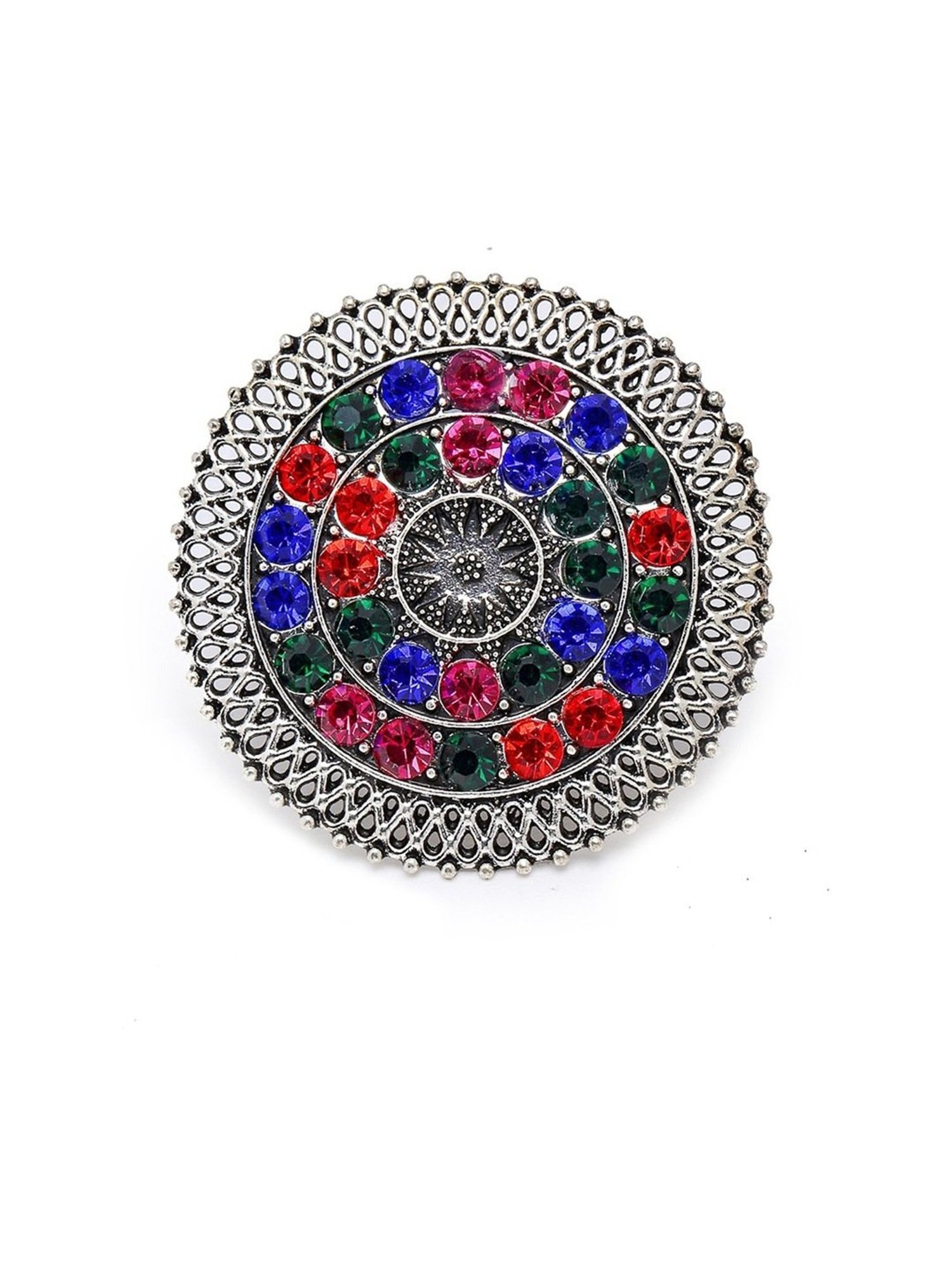 YouBella Party Wear Silver-Plated Multi Cocktail Rings