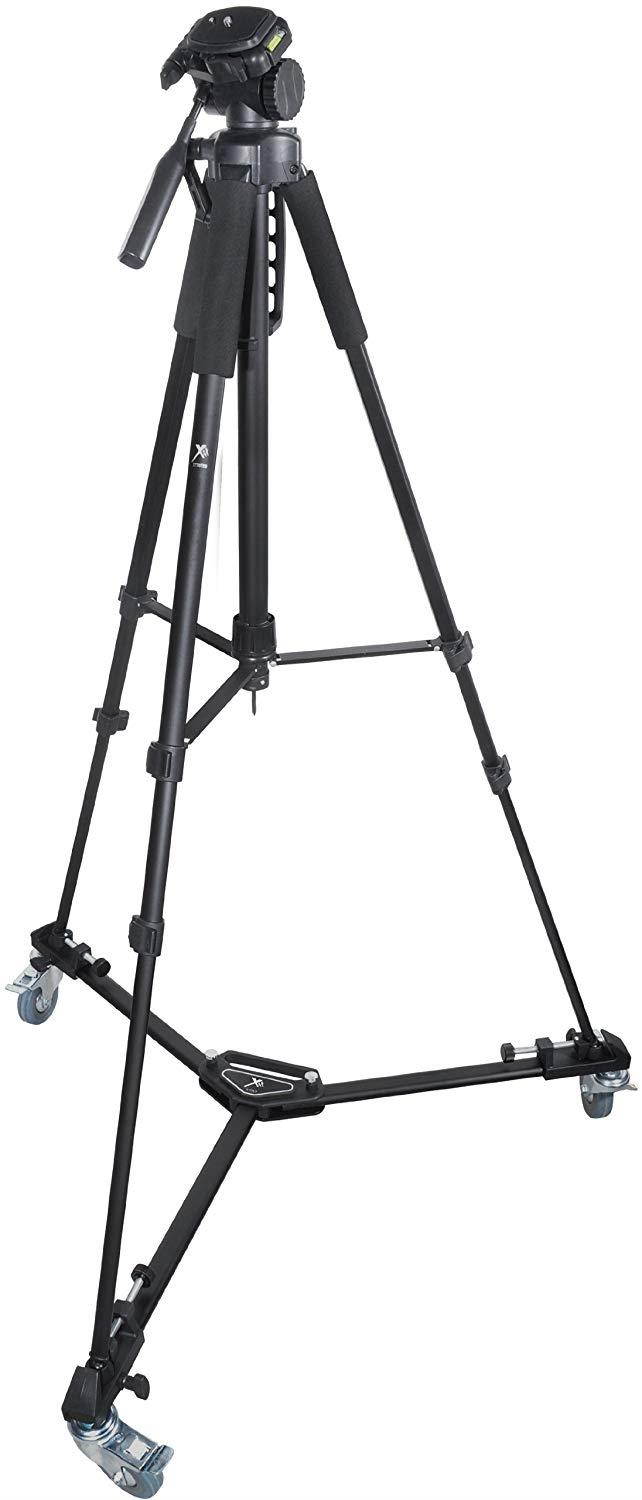 Xit XTDLT Elite Series Professional Universal Tripod Dolly with One Step Easy Lock and Locking Wheels (Black)