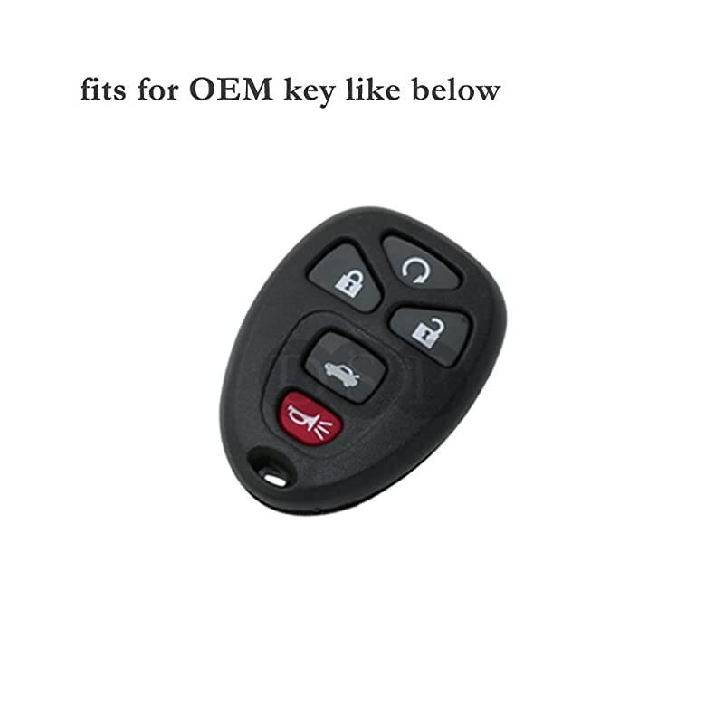 Silicone Cover Protector Case Skin Jacket fit for BUICK GMC CHEVROLET CADILLAC PONTIAC SATURN 5 Button Remote Key Fob CV4606 Purple