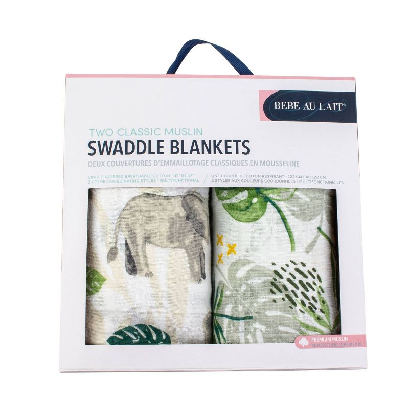 Bebe au Lait Muslin Swaddle Blanket Set Rainforest - Jungle