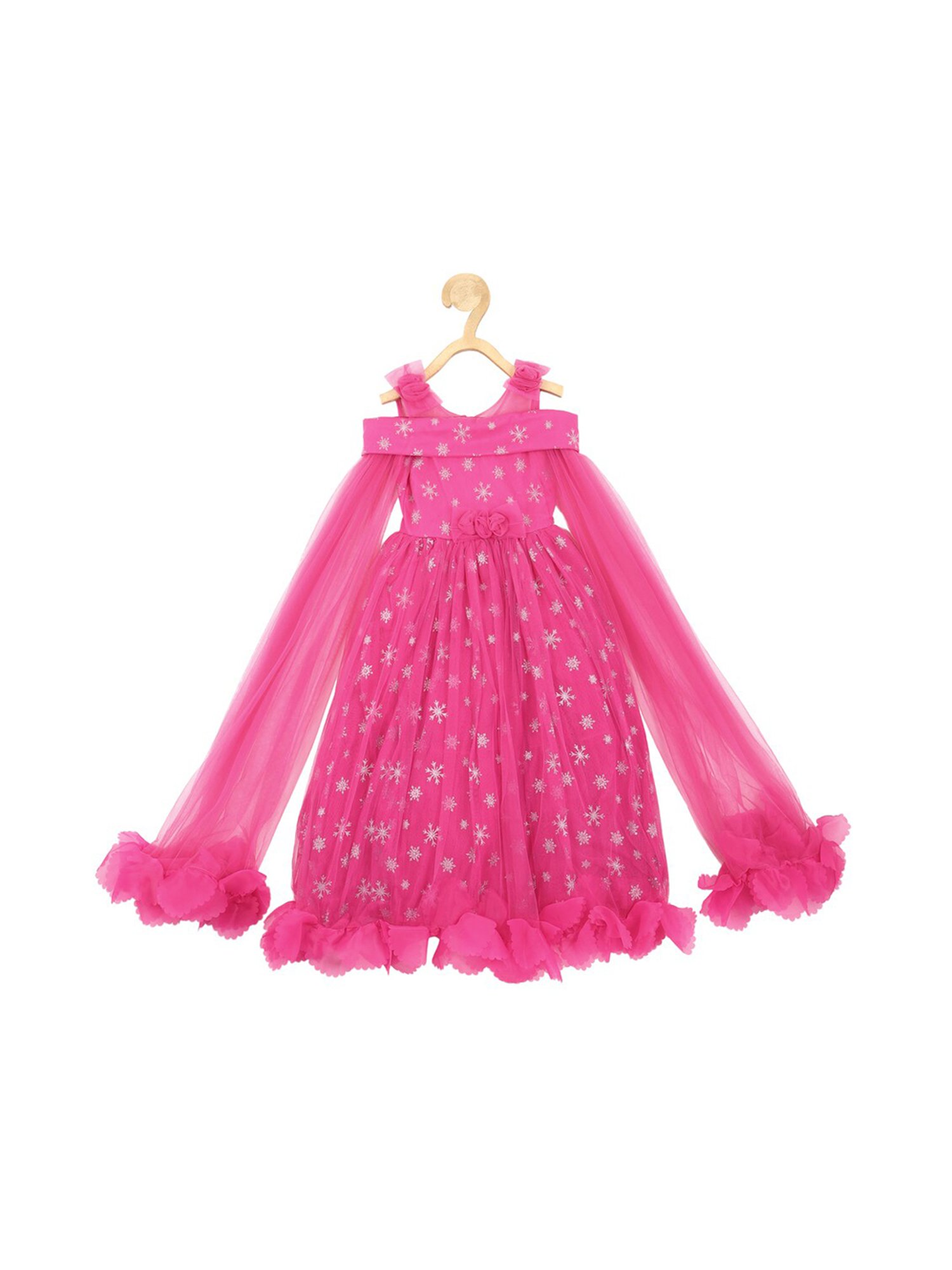 Allen Solly Junior Pink Embellished Frock with Scrunchie